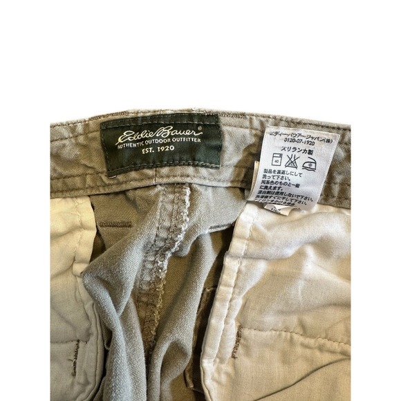 Eddie Bauer Cargo Shorts Mens SZ 42 Beige Tan Cargo Khaki Pocket Outdoor Mens - Picture 6 of 7